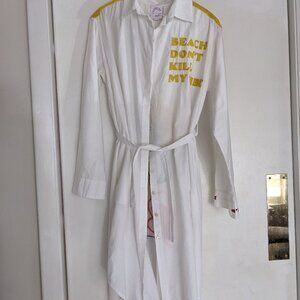 Beach cover up-Hand Embroidered by Kilometre Paris